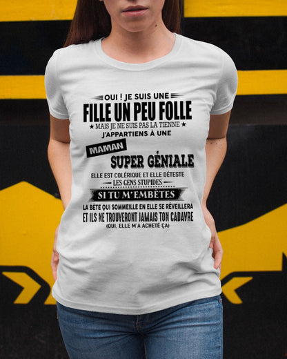 T-SHIRT JE SUIS UNE FILLE CHANCEUSE – CADEAU TOUCHANT DE MAMAN INCROYABLE - frNTTD00 (SKU2602-143-00)