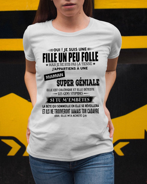 T-SHIRT JE SUIS UNE FILLE CHANCEUSE – CADEAU TOUCHANT DE MAMAN INCROYABLE - frNTTD00 (SKU2602-143-00)
