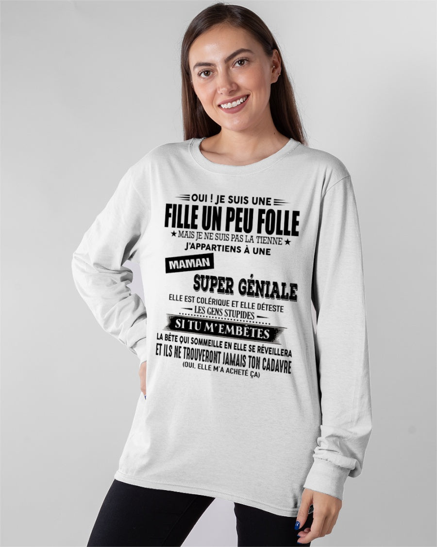 T-SHIRT JE SUIS UNE FILLE CHANCEUSE – CADEAU TOUCHANT DE MAMAN INCROYABLE - frNTTD00 (SKU2602-143-00)
