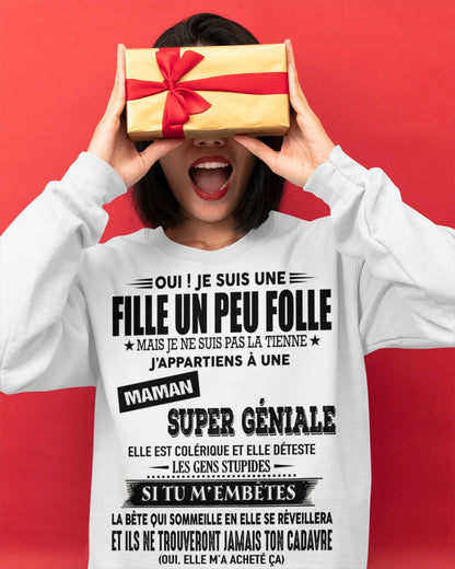 T-SHIRT JE SUIS UNE FILLE CHANCEUSE – CADEAU TOUCHANT DE MAMAN INCROYABLE - frNTTD00 (SKU2602-143-00)