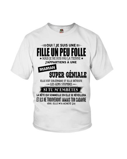 T-SHIRT JE SUIS UNE FILLE CHANCEUSE – CADEAU TOUCHANT DE MAMAN INCROYABLE - frNTTD00 (SKU2602-143-00)