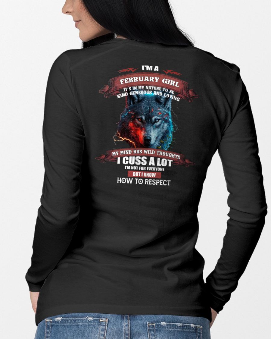FEBRUARY - KIND, GENEROUS AND LOVING GIRL - BIRRTHDAY T-SHIRT FOR WOMAN - NTTD02 (SKU12-300-02)