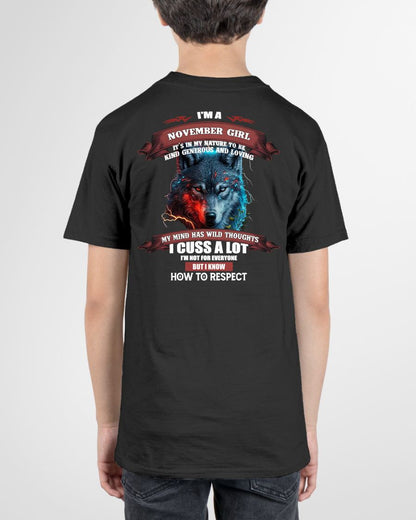 NOVEMBER - KIND, GENEROUS AND LOVING GIRL - BIRRTHDAY T-SHIRT FOR WOMAN - NTTD11 (SKU12-300-11)