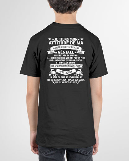 JANVIER - JE TIENS MON ATTITUDE DE MA MAMAN INCROYABLEMENT GÉNIALE - CADEAU DE MAMAN - frNTTD01 (SKU2603-222-01)