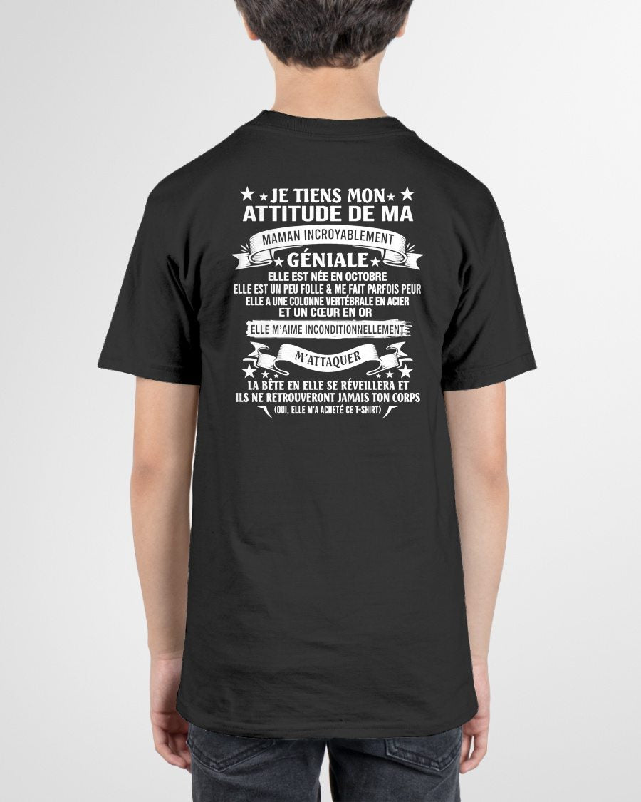 OCTOBRE - JE TIENS MON ATTITUDE DE MA MAMAN INCROYABLEMENT GÉNIALE - CADEAU DE MAMAN - frNTTD10 (SKU2603-222-10)