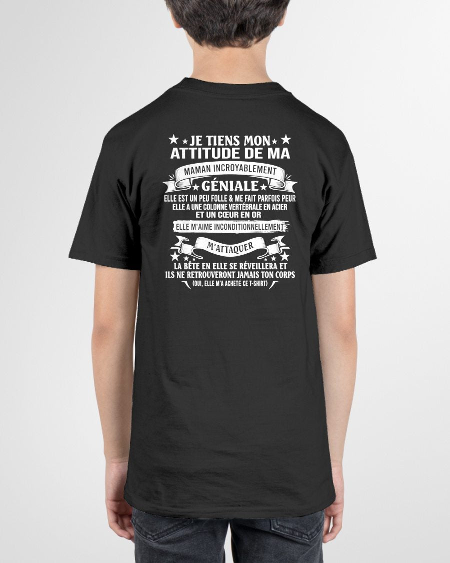 JE TIENS MON ATTITUDE DE MA MAMAN INCROYABLEMENT GÉNIALE - CADEAU DE MAMAN - frNTTD00 (SKU2603-222-00)