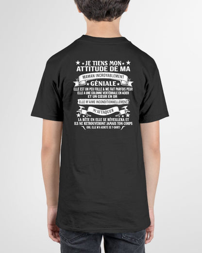 JE TIENS MON ATTITUDE DE MA MAMAN INCROYABLEMENT GÉNIALE - CADEAU DE MAMAN - frNTTD00 (SKU2603-222-00)