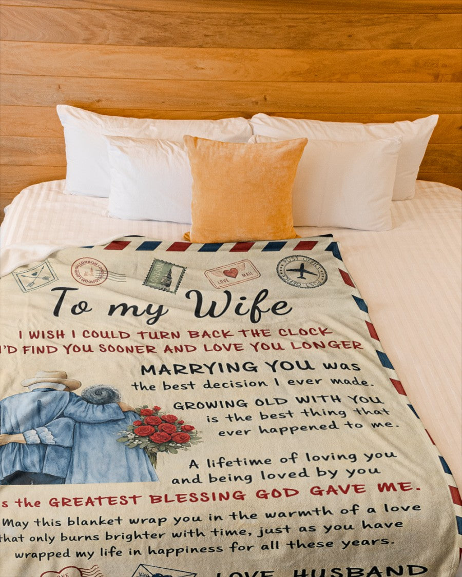 BLANKET FOR WIFE – COMFORT & WARMTH GIFT FROM HUSBAND - Sherpa Fleece Quilt Blanket NTTD00 (SKU2602-09)