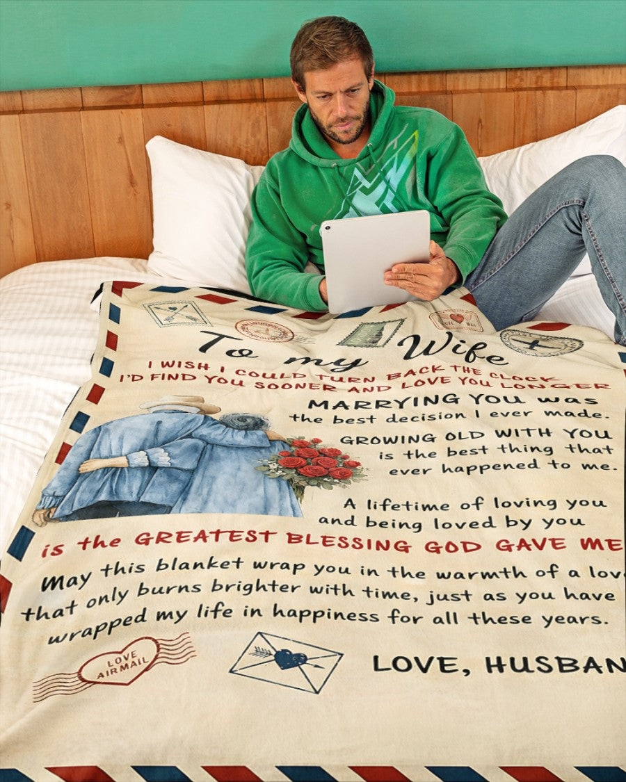 BLANKET FOR WIFE – COMFORT & WARMTH GIFT FROM HUSBAND - Sherpa Fleece Quilt Blanket NTTD00 (SKU2602-09)