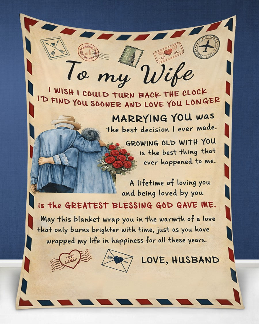 BLANKET FOR WIFE – COMFORT & WARMTH GIFT FROM HUSBAND - Sherpa Fleece Quilt Blanket NTTD00 (SKU2602-09)