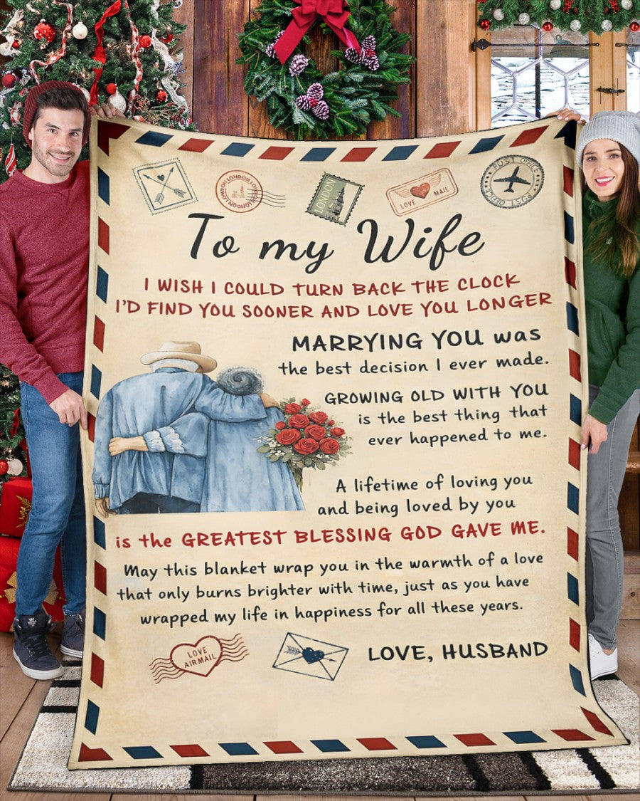 BLANKET FOR WIFE – COMFORT & WARMTH GIFT FROM HUSBAND - Sherpa Fleece Quilt Blanket NTTD00 (SKU2602-09)