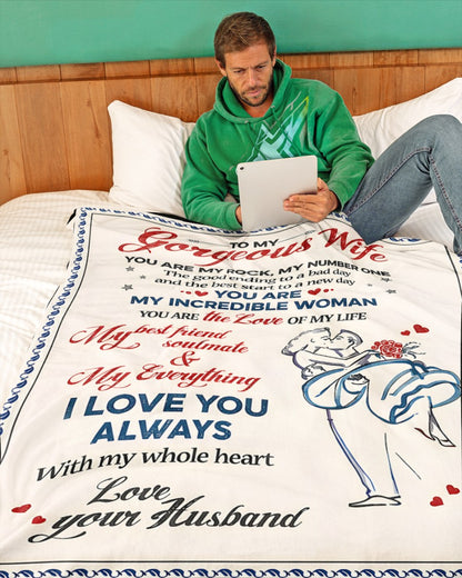 BLANKET FOR WIFE – COMFORT & WARMTH GIFT FROM HUSBAND - Sherpa Fleece Quilt Blanket NTTD00 (SKU2602-08)