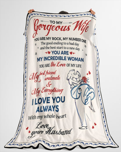 BLANKET FOR WIFE – COMFORT & WARMTH GIFT FROM HUSBAND - Sherpa Fleece Quilt Blanket NTTD00 (SKU2602-08)