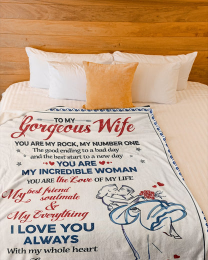 BLANKET FOR WIFE – COMFORT & WARMTH GIFT FROM HUSBAND - Sherpa Fleece Quilt Blanket NTTD00 (SKU2602-08)