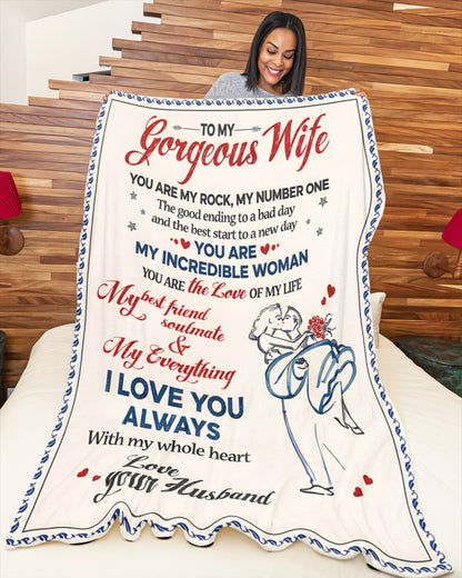 BLANKET FOR WIFE – COMFORT & WARMTH GIFT FROM HUSBAND - Sherpa Fleece Quilt Blanket NTTD00 (SKU2602-08)