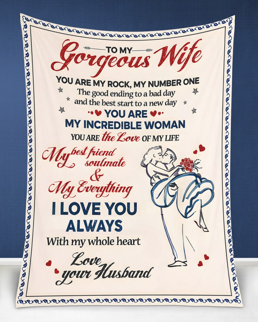 BLANKET FOR WIFE – COMFORT & WARMTH GIFT FROM HUSBAND - Sherpa Fleece Quilt Blanket NTTD00 (SKU2602-08)