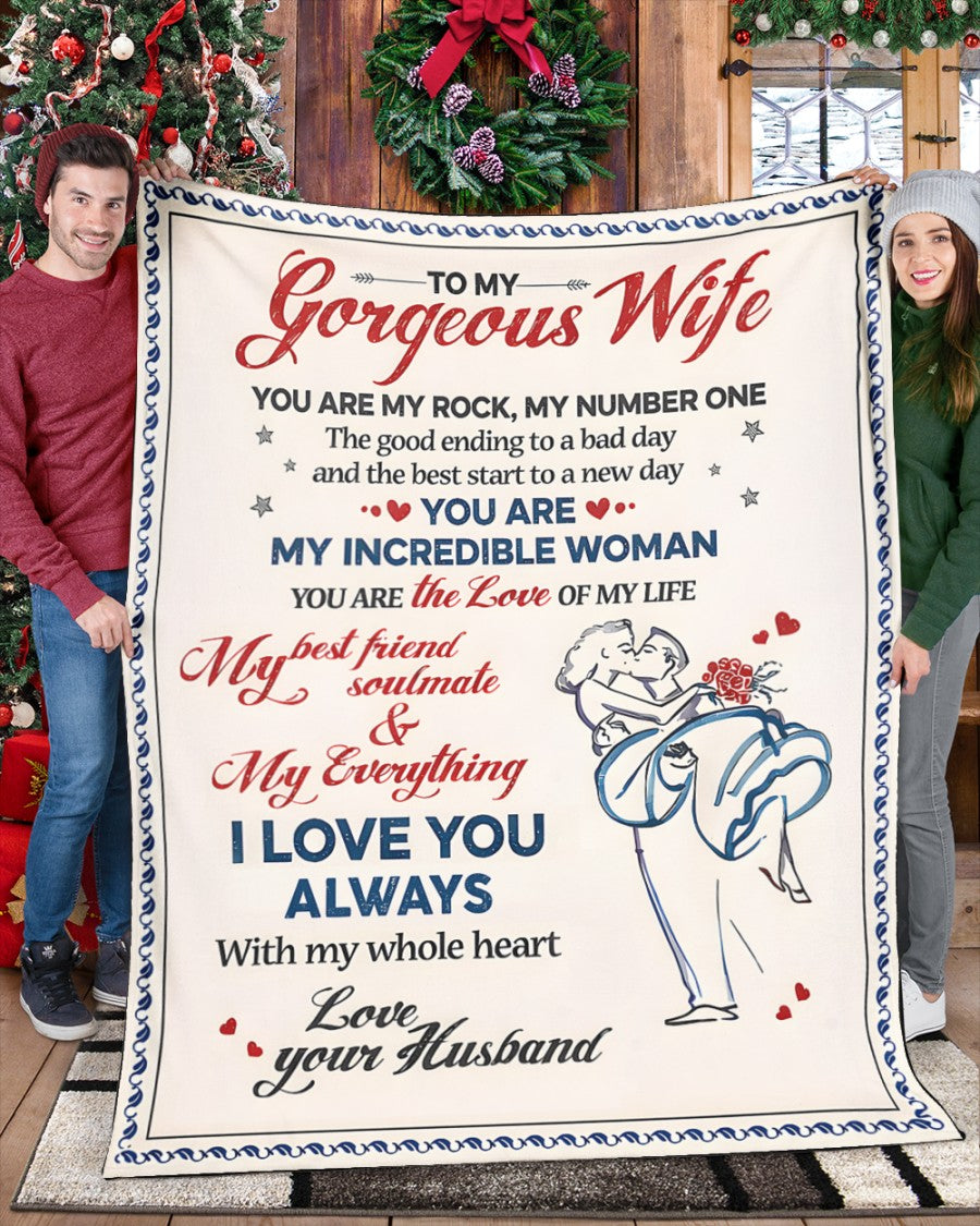 BLANKET FOR WIFE – COMFORT & WARMTH GIFT FROM HUSBAND - Sherpa Fleece Quilt Blanket NTTD00 (SKU2602-08)