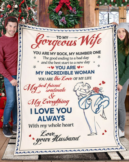 BLANKET FOR WIFE – COMFORT & WARMTH GIFT FROM HUSBAND - Sherpa Fleece Quilt Blanket NTTD00 (SKU2602-08)