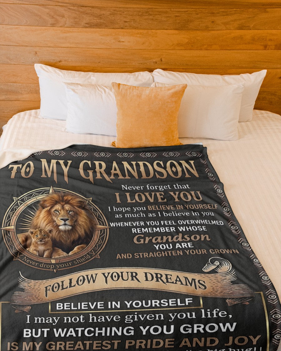BLANKET FOR GRANDSON – COMFORT & WARMTH GIFT FROM GRANDPA  Sherpa Fleece Quilt Blanket NTTD00 (SKU2604-74)