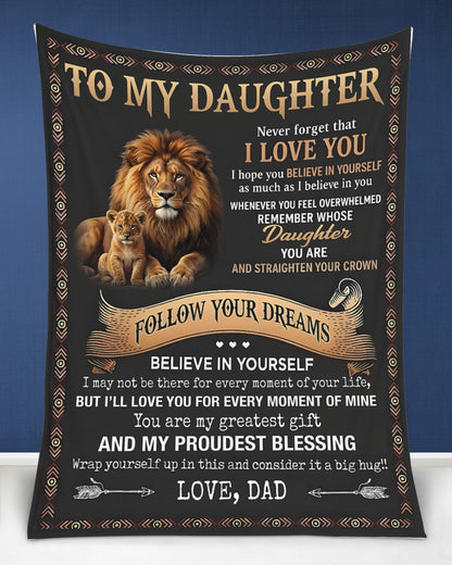 BLANKET FOR DAUGHTER – COMFORT & WARMTH GIFT FROM DAD Sherpa Fleece Quilt Blanket NTTD00 (SKU2604-100)