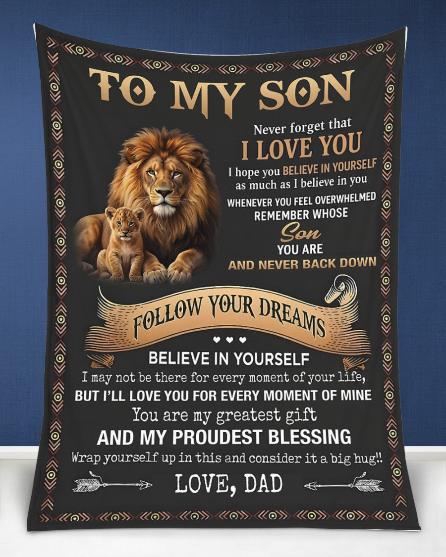 BLANKET FOR SON – COMFORT & WARMTH GIFT FROM DAD Sherpa Fleece Quilt Blanket NTTD00 (SKU2604-102)