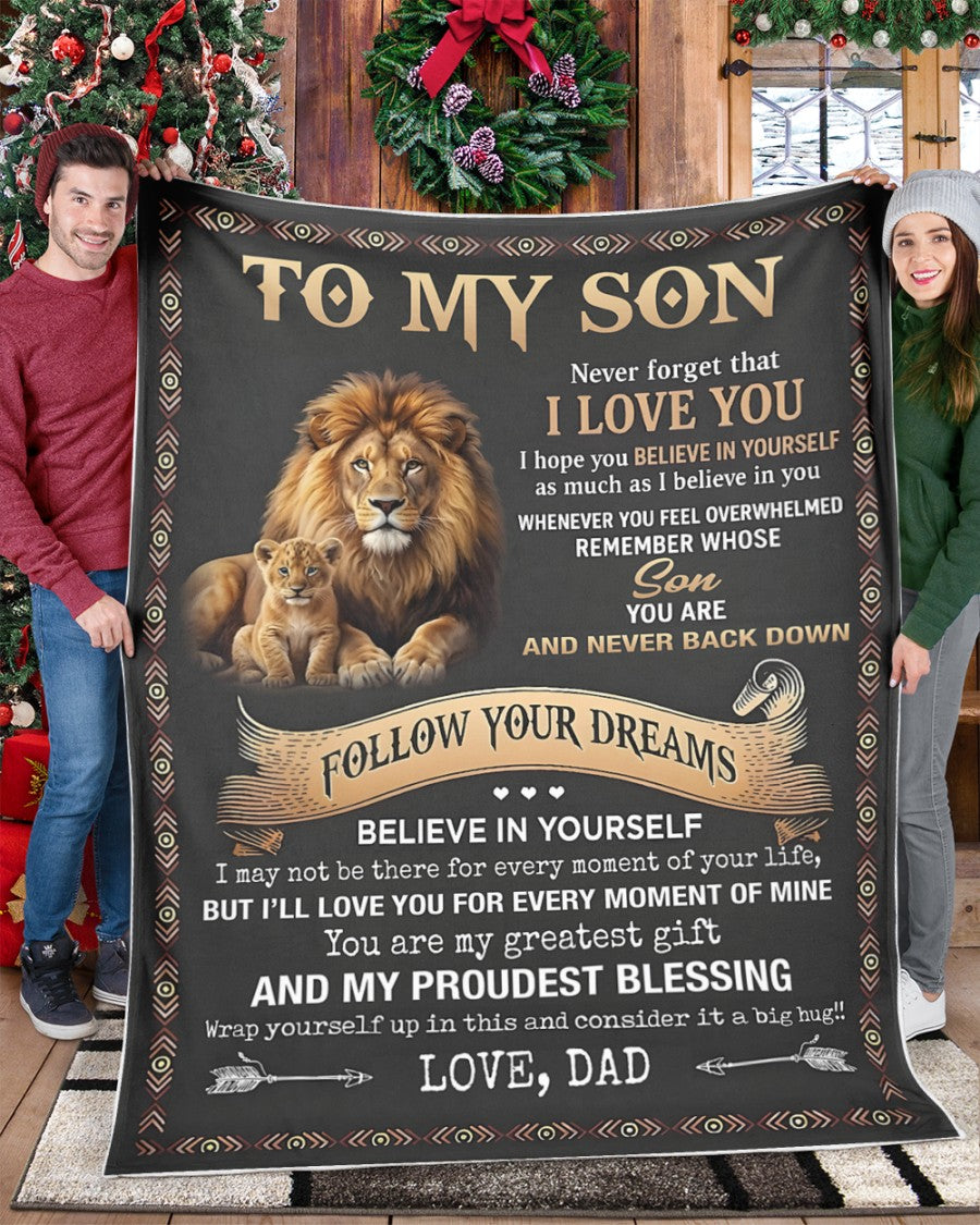 BLANKET FOR SON – COMFORT & WARMTH GIFT FROM DAD Sherpa Fleece Quilt Blanket NTTD00 (SKU2604-102)
