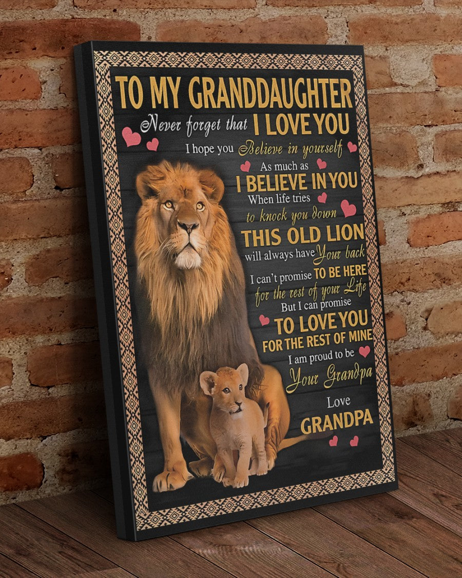 CANVAS FOR GRANDDAUGHTER - BEST GIFT FROM GRANDPA - NTTD00 (SKU2604-113)
