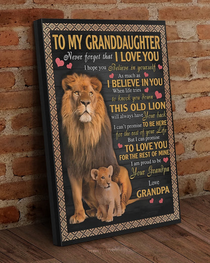 CANVAS FOR GRANDDAUGHTER - BEST GIFT FROM GRANDPA - NTTD00 (SKU2604-113)