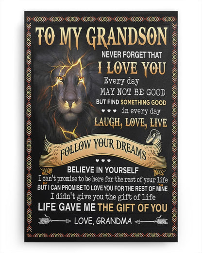 CANVAS FOR GRANDSON - BEST GIFT FROM GRANDMA - NTTD00 (SKU2604-111)