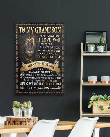 CANVAS FOR GRANDSON - BEST GIFT FROM GRANDMA - NTTD00 (SKU2604-111)