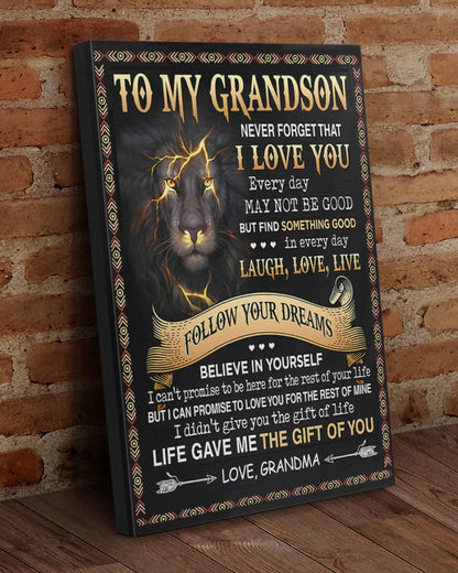 CANVAS FOR GRANDSON - BEST GIFT FROM GRANDMA - NTTD00 (SKU2604-111)