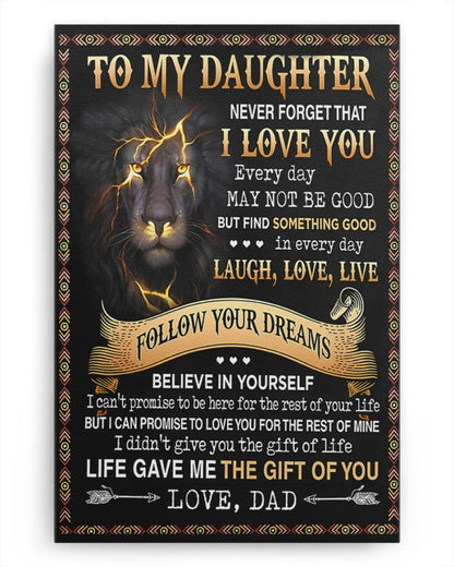 CANVAS FOR DAUGHTER - BEST GIFT FROM DAD - NTTD00 (SKU2604-114)