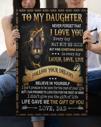 CANVAS FOR DAUGHTER - BEST GIFT FROM DAD - NTTD00 (SKU2604-114)