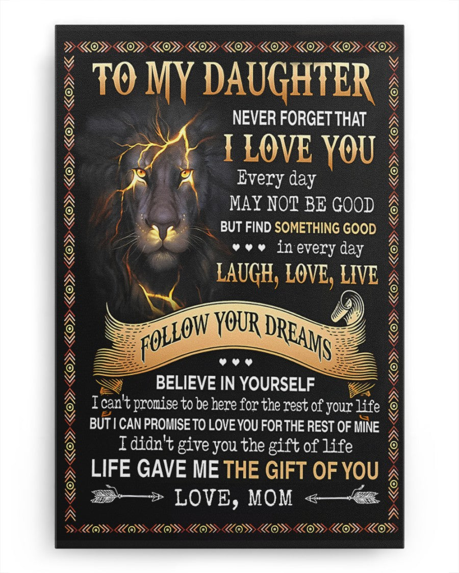 CANVAS FOR DAUGHTER - BEST GIFT FROM MOM - NTTD00 (SKU2604-150)