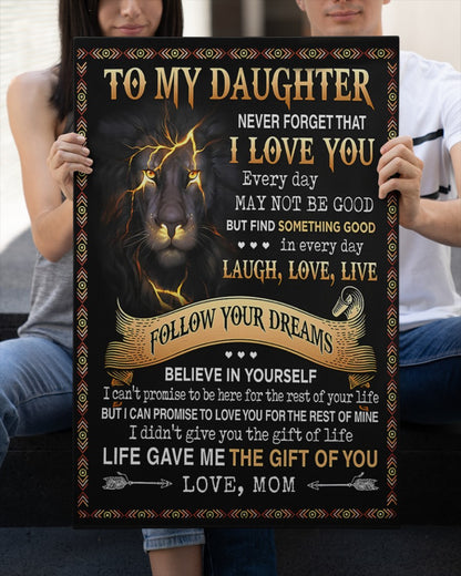 CANVAS FOR DAUGHTER - BEST GIFT FROM MOM - NTTD00 (SKU2604-150)