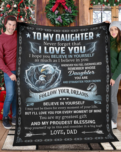 BLANKET FOR DAUGHTER – COMFORT & WARMTH GIFT FROM DAD Sherpa Fleece Quilt Blanket NTTD00 (SKU2604-166)