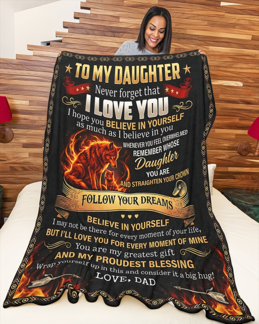 BLANKET FOR DAUGHTER – COMFORT & WARMTH GIFT FROM DAD Sherpa Fleece Quilt Blanket NTTD00 (SKU2604-167)