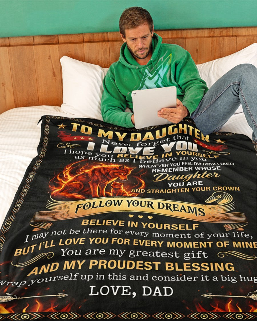 BLANKET FOR DAUGHTER – COMFORT & WARMTH GIFT FROM DAD Sherpa Fleece Quilt Blanket NTTD00 (SKU2604-167)