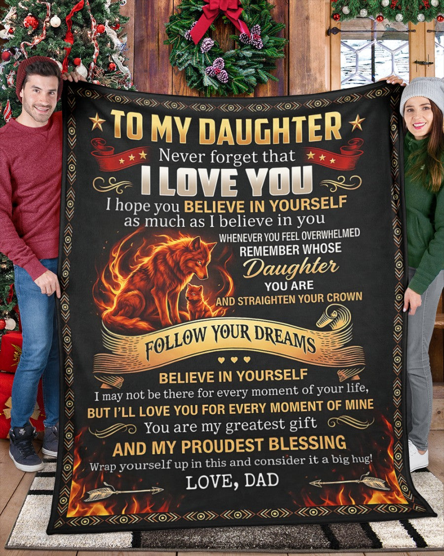 BLANKET FOR DAUGHTER – COMFORT & WARMTH GIFT FROM DAD Sherpa Fleece Quilt Blanket NTTD00 (SKU2604-167)