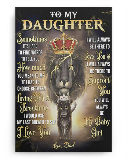 CANVAS FOR DAUGHTER - BEST GIFT FROM DAD - NTTD00 (SKU2604-141)