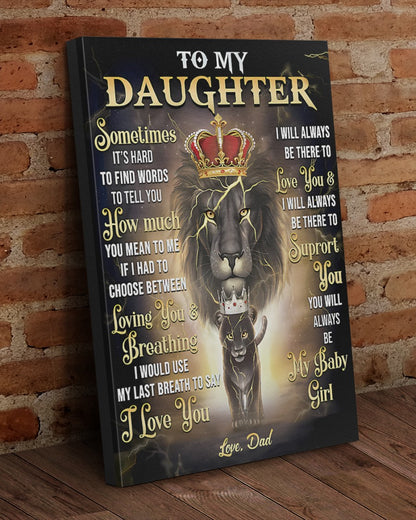 CANVAS FOR DAUGHTER - BEST GIFT FROM DAD - NTTD00 (SKU2604-141)
