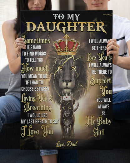 CANVAS FOR DAUGHTER - BEST GIFT FROM DAD - NTTD00 (SKU2604-141)
