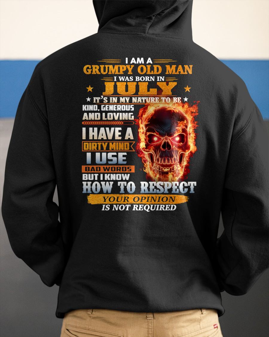 JULY - GRUMPY OLD MAN - BIRTHDAY T-SHIRT FOR MEN - NTTD07 (SKU26T-01122-07)