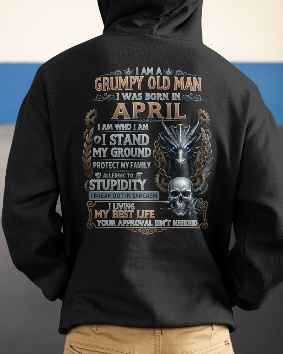 APRIL - GRUMPY OLD MAN - BIRTHDAY T-SHIRT FOR MEN - NTTD04 (SKU2604-37-04)