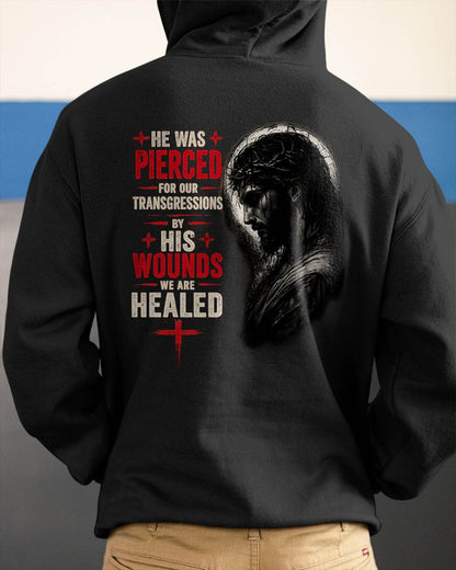 HE WAS PIERCED FOR OUR TRANSGRESSIONS  - CHRISTIAN T-SHIRT - FOR MEN NTTD00 (SKU2608-71)