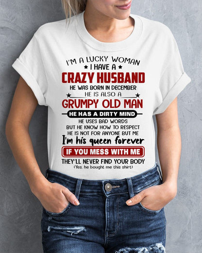 DECEMBER - TO MY WIFE - I'M A LUCKY WOMAN - GIFT FROM HUSBAND - NTTD12 (SKU12-282-12)