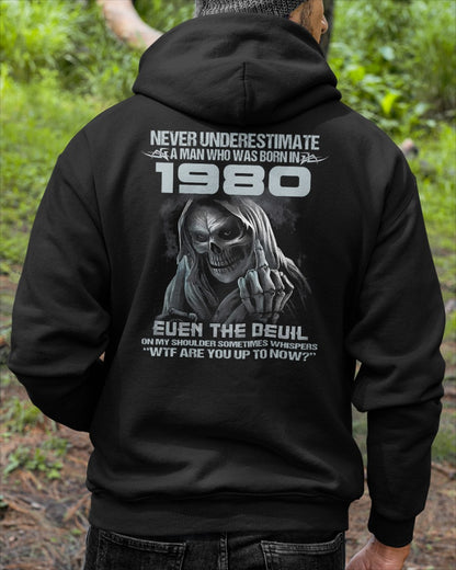 Never Underestimate a 1980 Man – Grim Reaper Attitude Shirt (SKU07-58-1980)