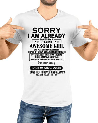 NOVEMBER - TO MY HUSBAND/BOYFRIEND - TAKEN BY A FREAKING AWESOME GIRL - GIFT FROM WIFE/GIRLFRIEND - NTTD11 (SKU.AT16-11)