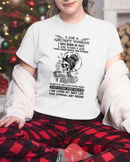 JULY - GRUMPY WOMAN - BIRTHDAY SHIRT FOR WOMEN - NTTD07 (SKU2602-150-07)