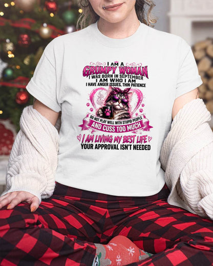 SEPTEMBER - GRUMPY WOMAN - BIRTHDAY SHIRT FOR WOMEN - NTTD09 (SKU2607-279-09)